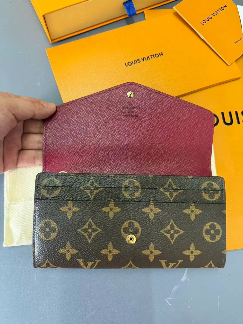Louis Vuitton Monogram Continental Wallet with Burgundy Interior